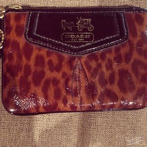 Coach leather small wristlet purse. Night out must